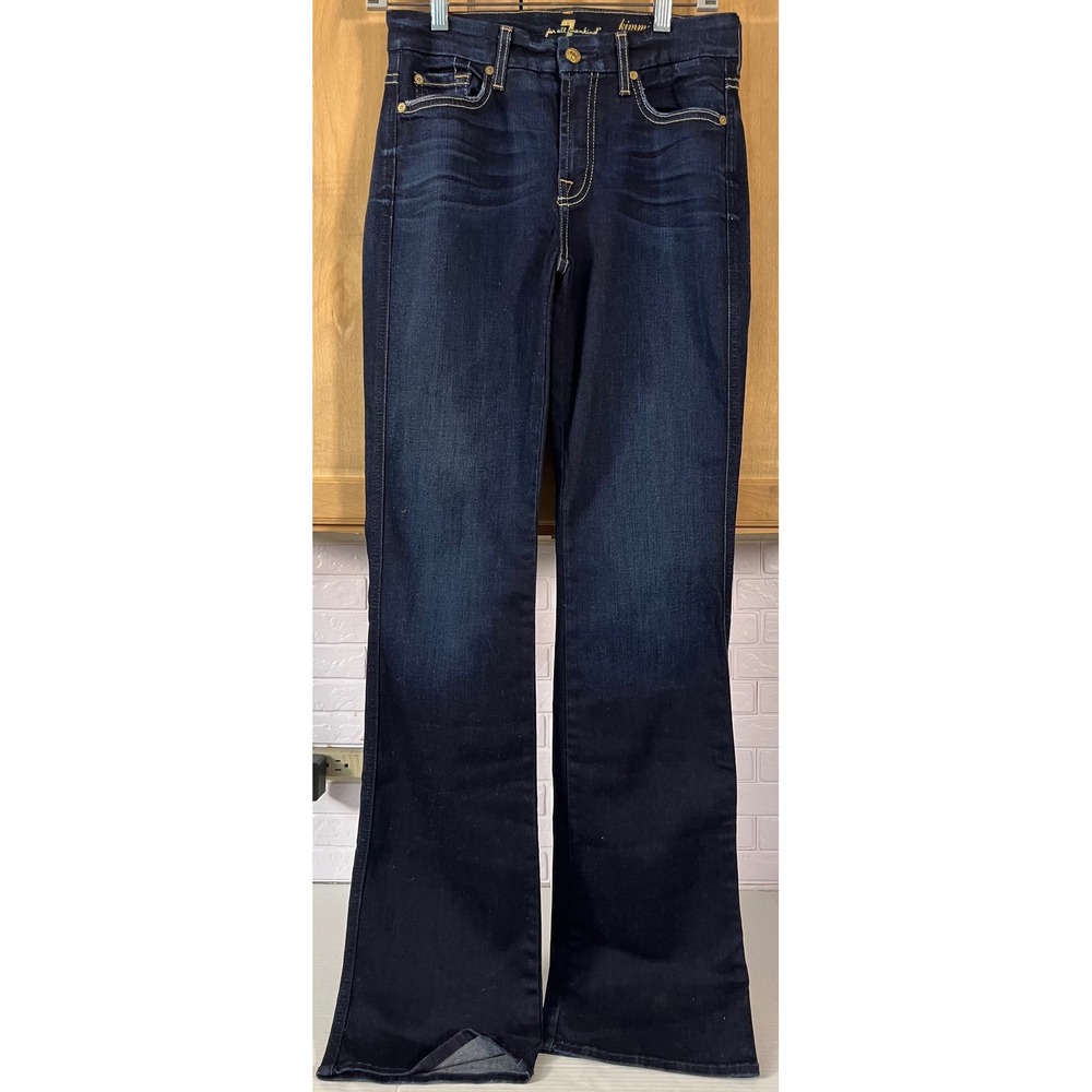 7โ For All Mankind Kimmie Bootcut Jeans Women 27 Dark Blue Indigo Stretch